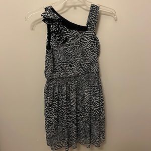 BCX Girl's floral black and white dress
